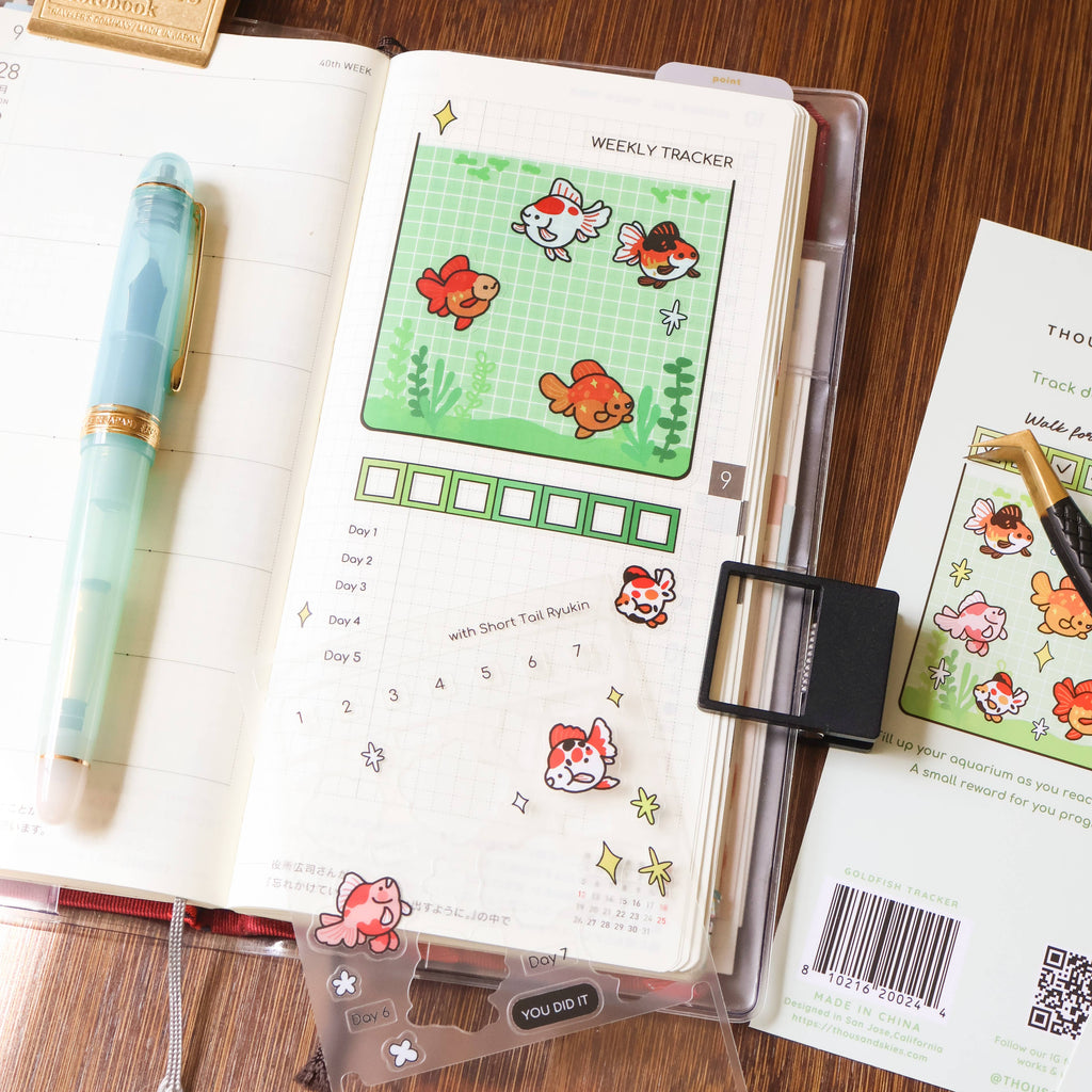 Sticker Sheet (Clear) - Goldfish Tracker