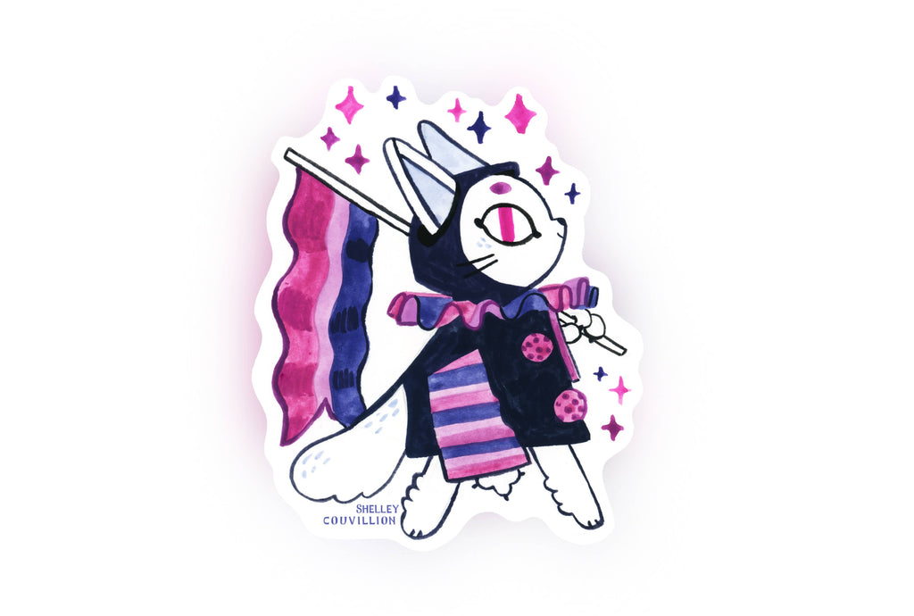 Bisexual Cat Sticker – Queer Cuties Medieval Pride 