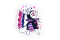 Bisexual Cat Sticker – Queer Cuties Medieval Pride 