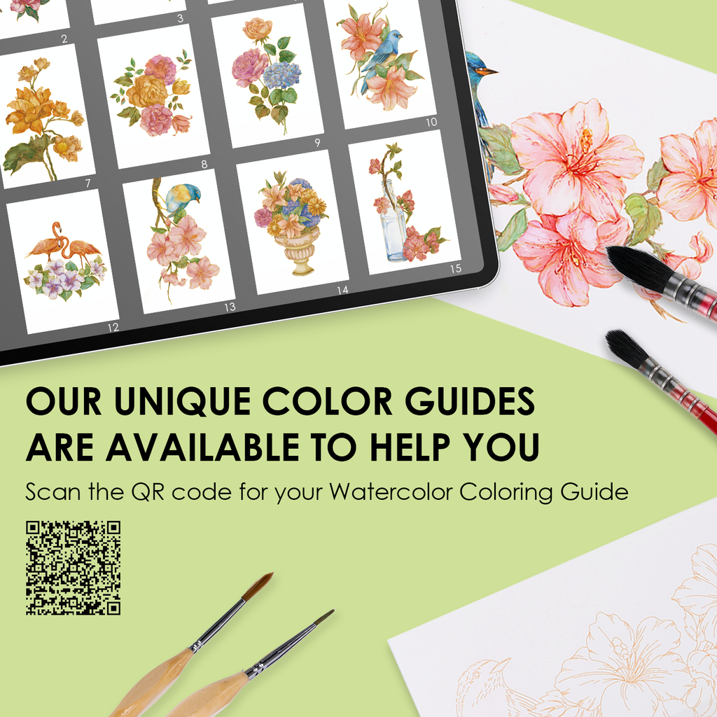 Grabie - 140LB Floral-Themed Watercolor Coloring Book
