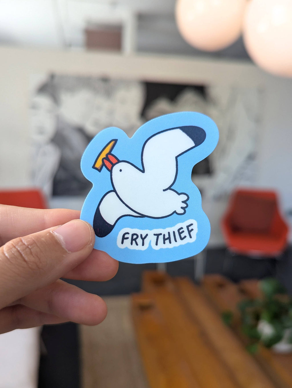 Fry Thief Seagull Vinyl Sticker