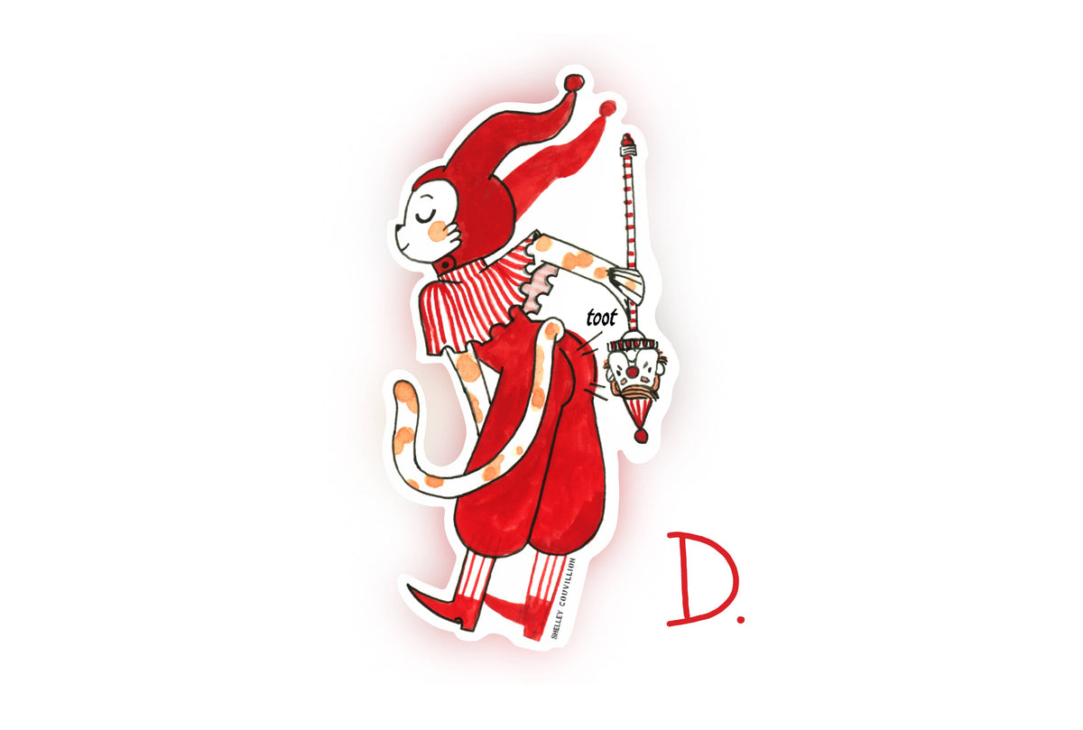 Medieval Animal Sticker Series - Jester Cat D