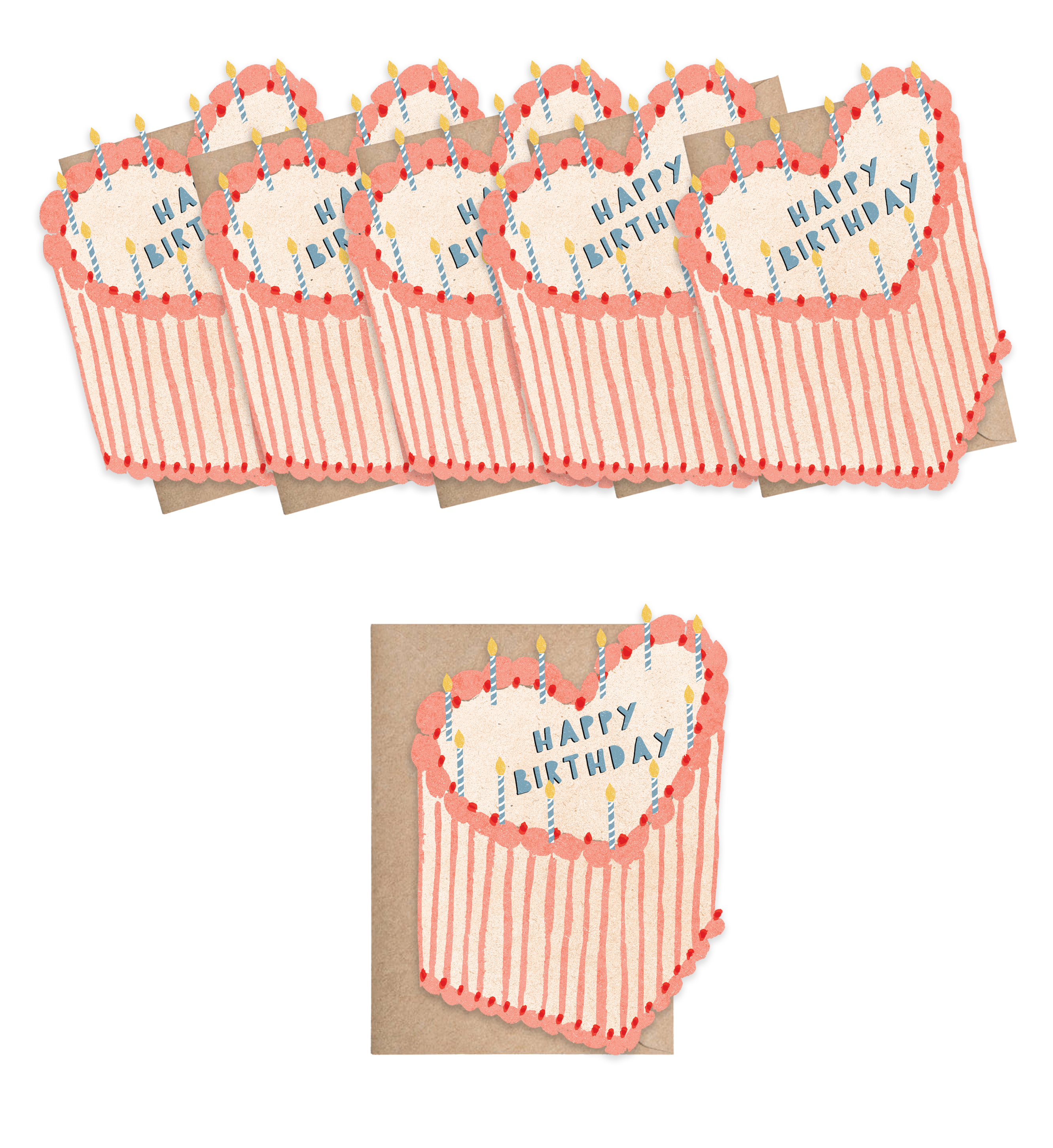 Heart Cake Mini Cards - Box of 6