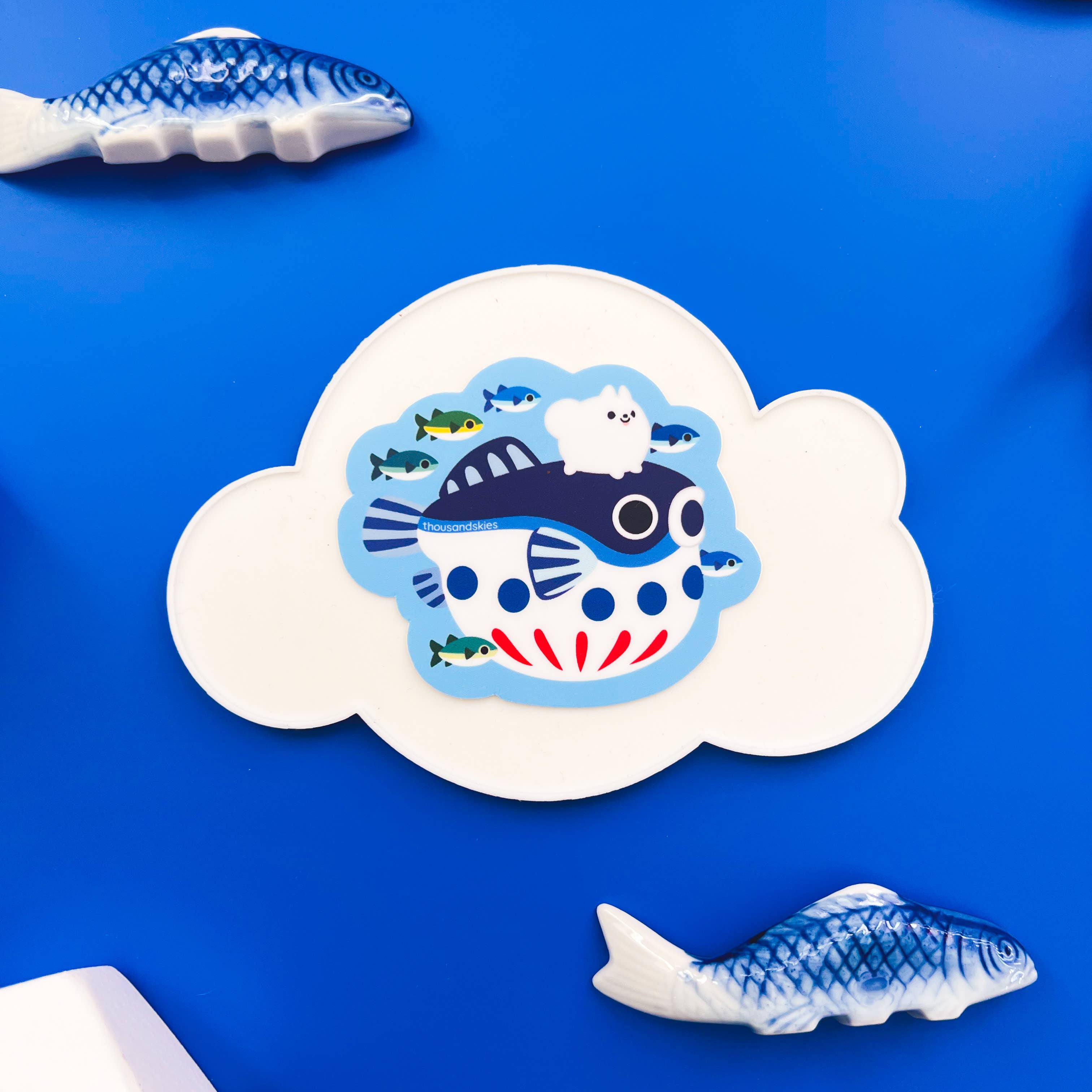 Vinyl Sticker Japantown - Pom and Fugu