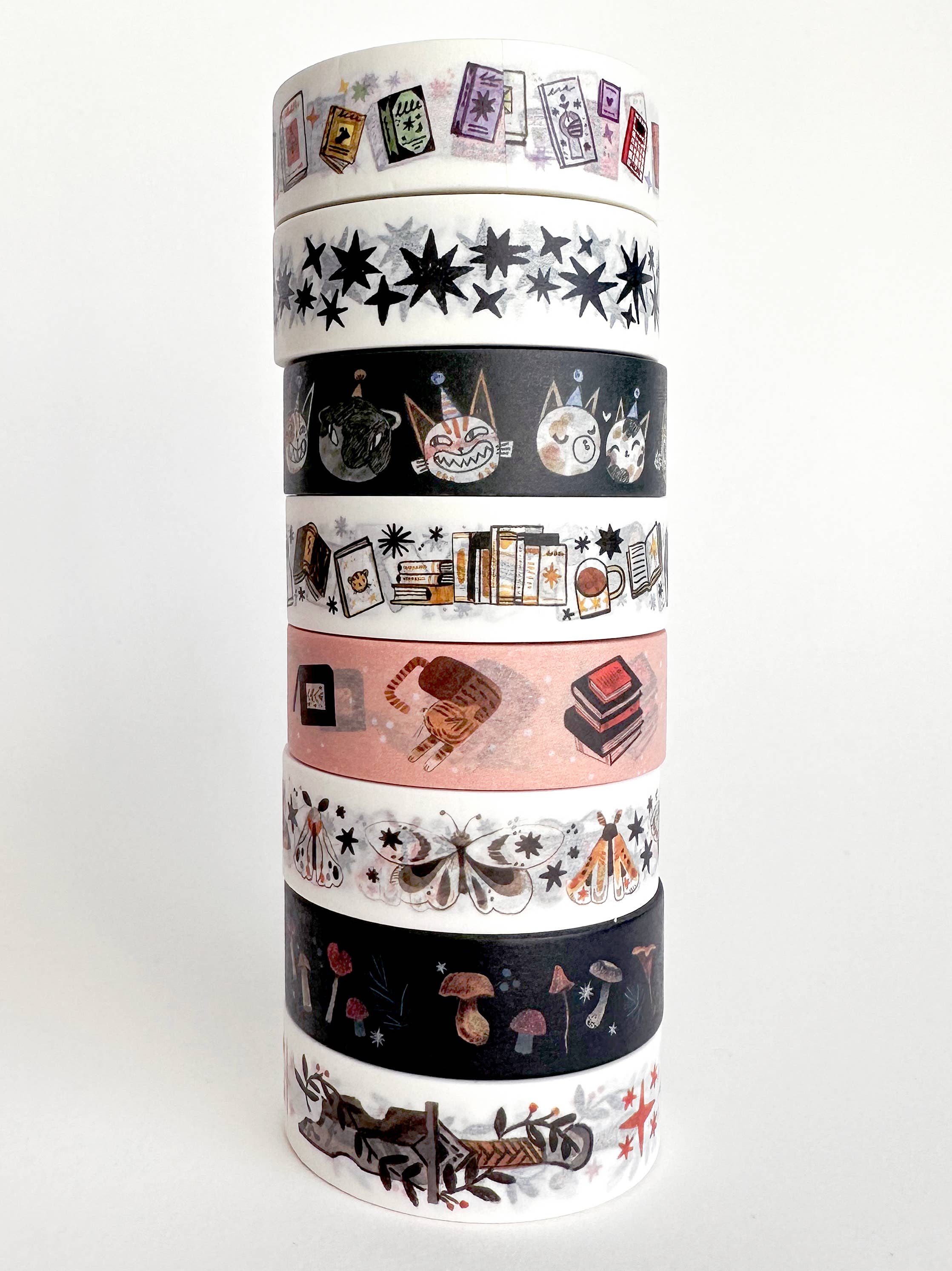 Pink Cats & Books Washi Tape