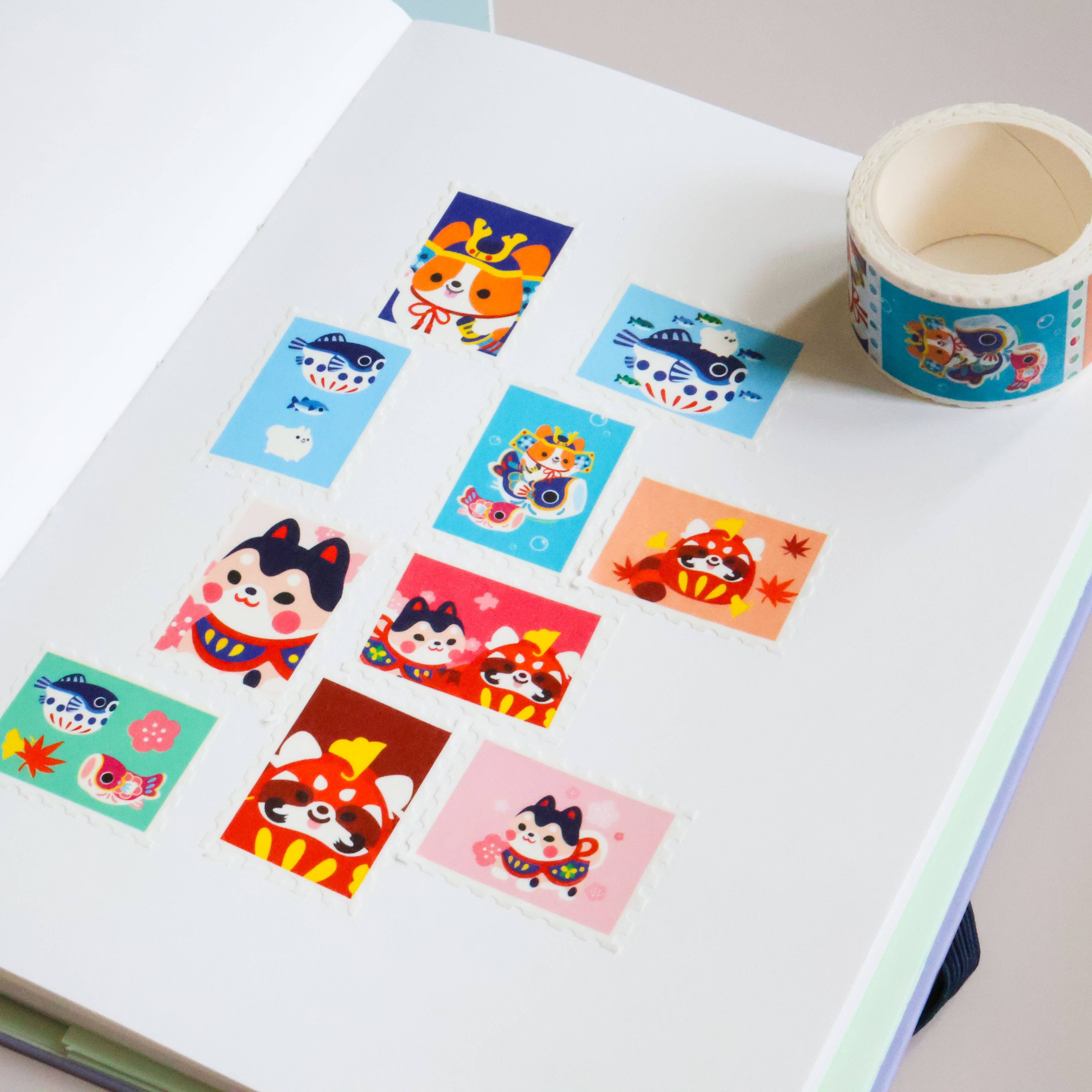 Stamp Washi Tape - Japantown Friends