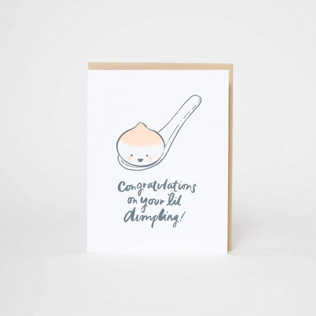 Baby Congrats Lil' Dumpling Letterpress Greeting Card by Hello! Lucky