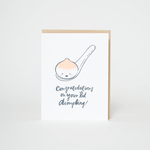 Baby Congrats Lil' Dumpling Letterpress Greeting Card by Hello! Lucky
