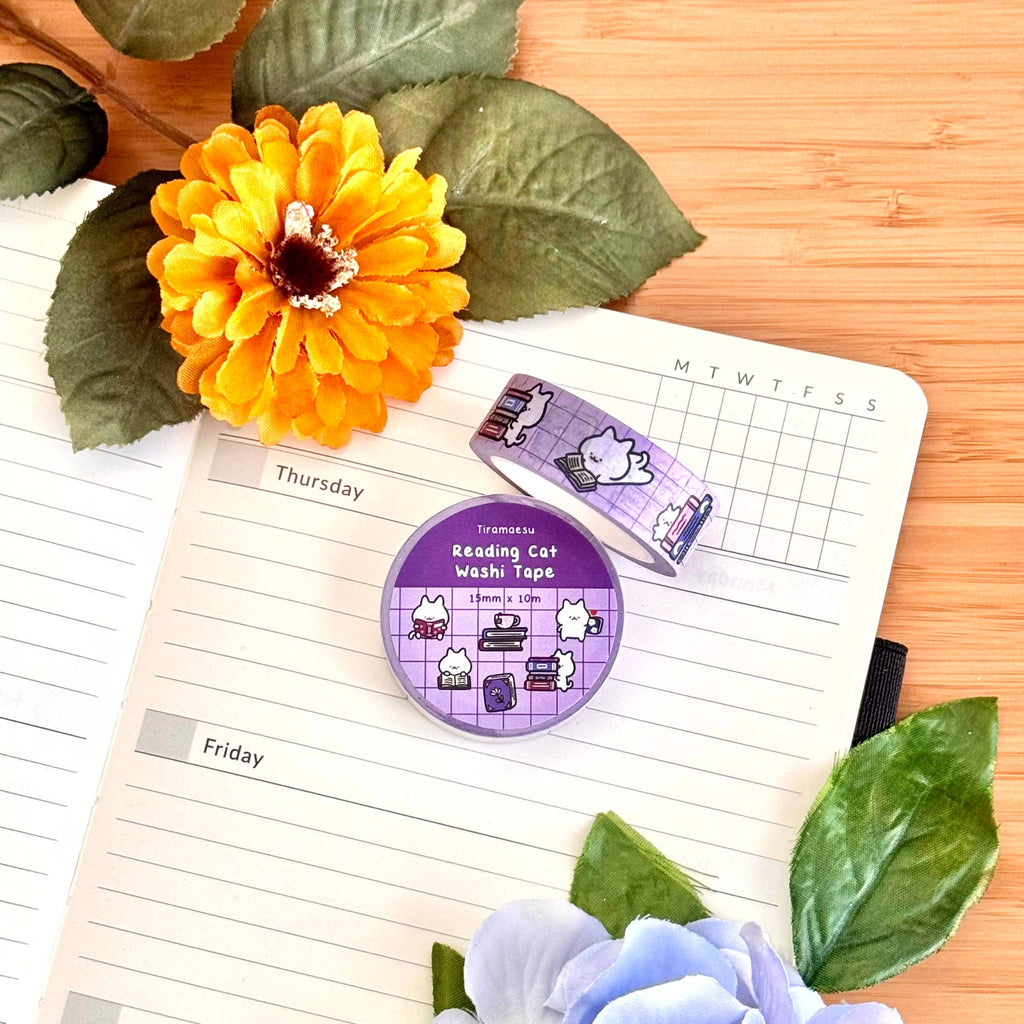 Reading Cat Washi Tape