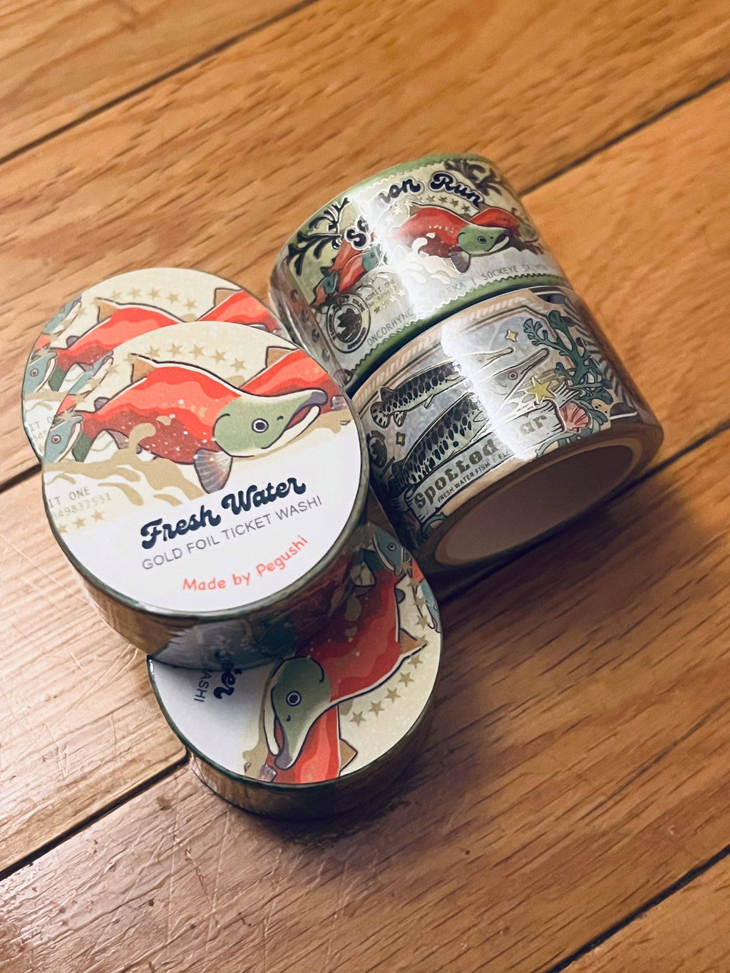 Gold Foil Fresh Water Ticket Washi Tape