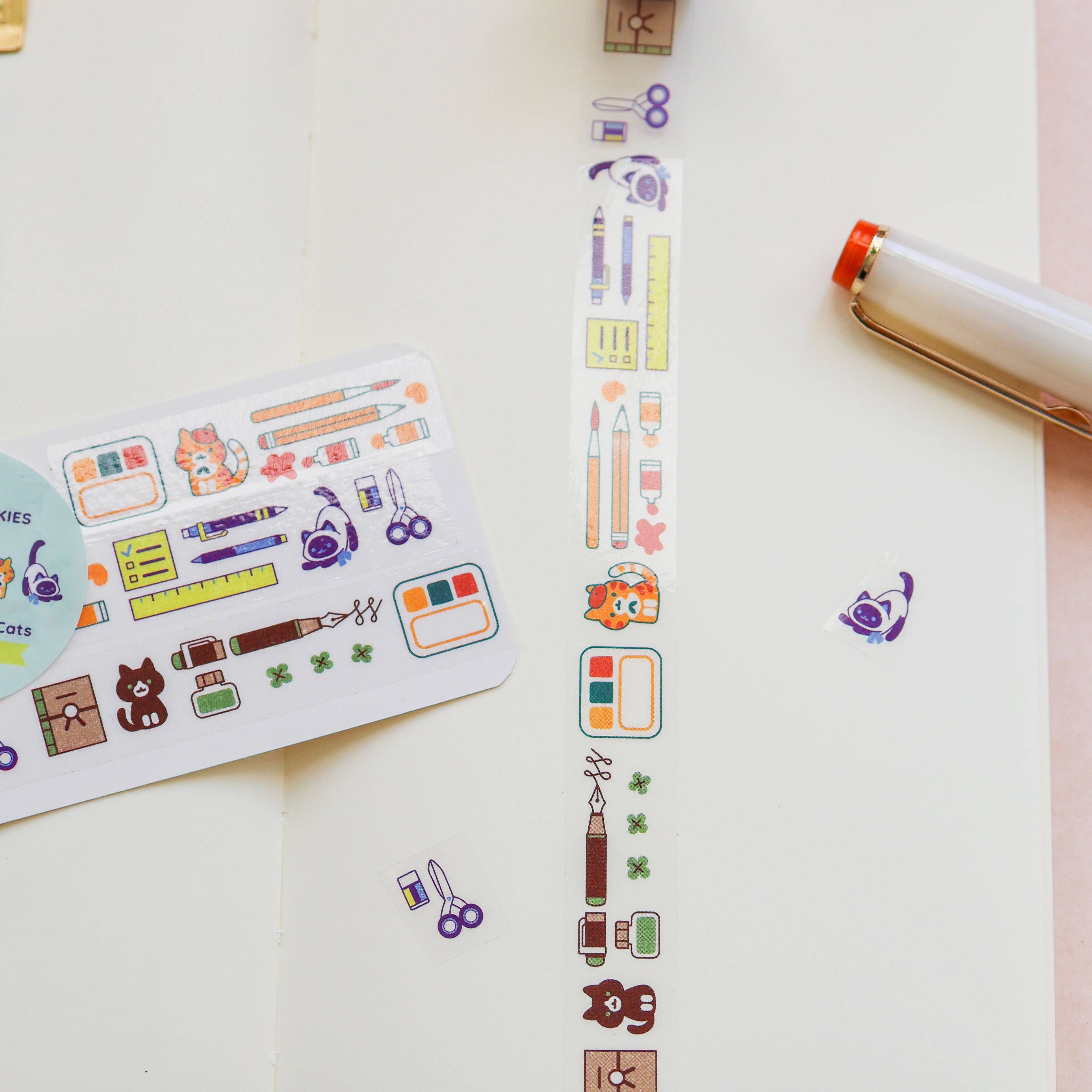 PET Tape - Brush, Pens, and Cats