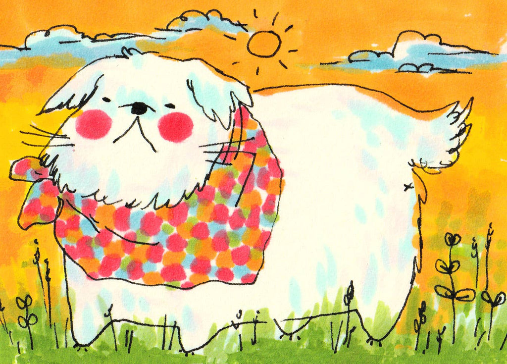 Mini Print - "Pup with Bandana" - 3x4"