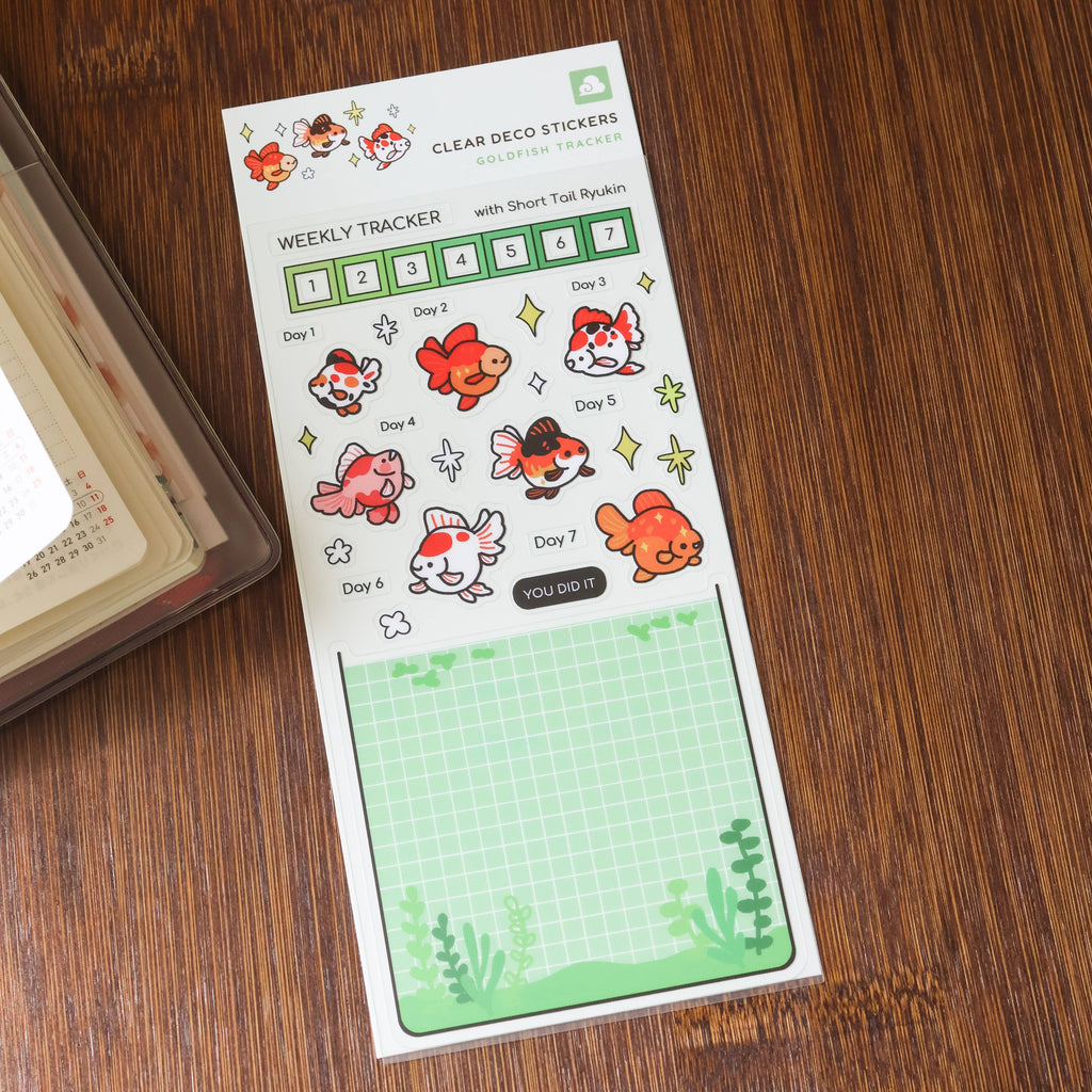 Sticker Sheet (Clear) - Goldfish Tracker