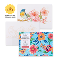 Grabie - 140LB Floral-Themed Watercolor Coloring Book
