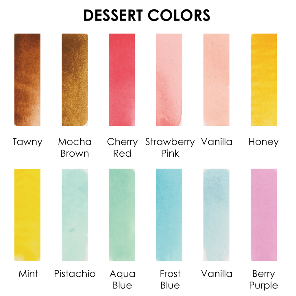 Watercolor Pocket Set Of 12 With Brush - Dessert Colors