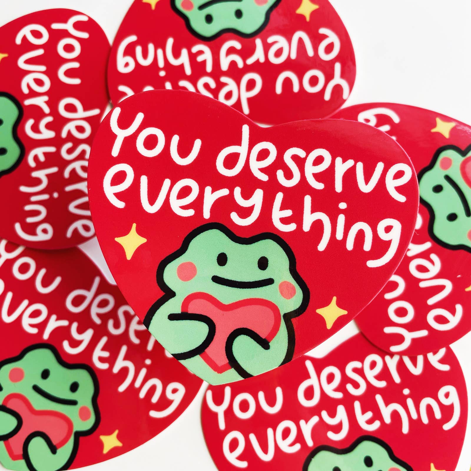 You Deserve Everything Frog Valentine's Day - Vinyl Sticker