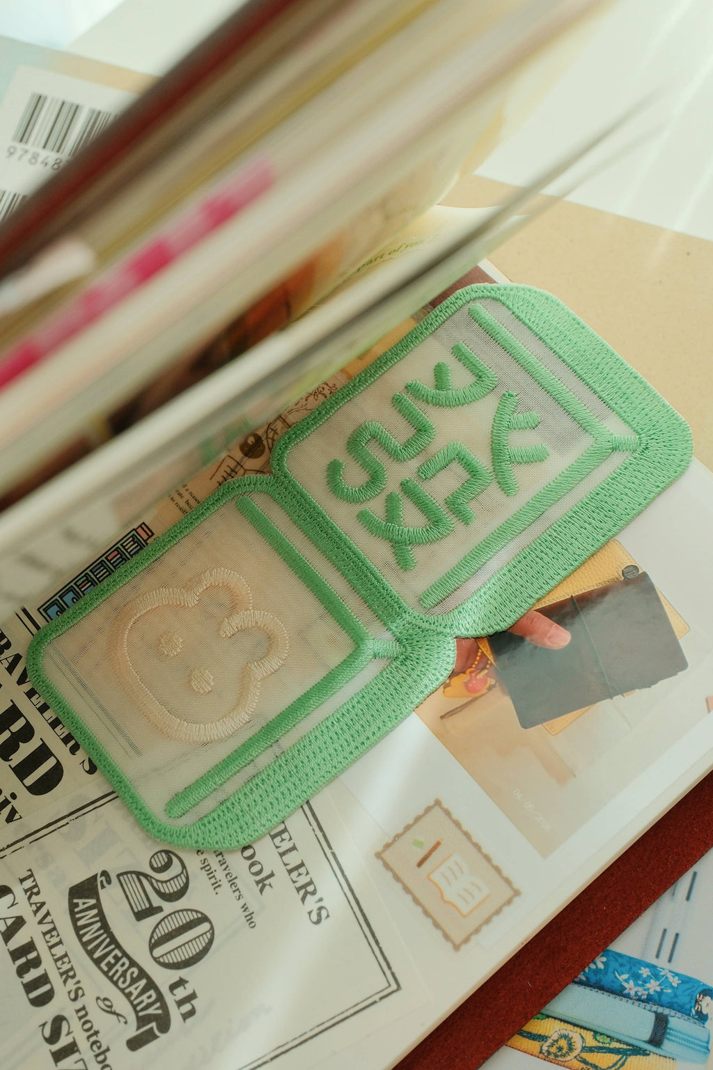 Fa Mahjong Bunnie Embroidered Bookmark