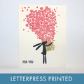Bunny Flowers Letterpress Greeting Card by Fugu Fugu Press
