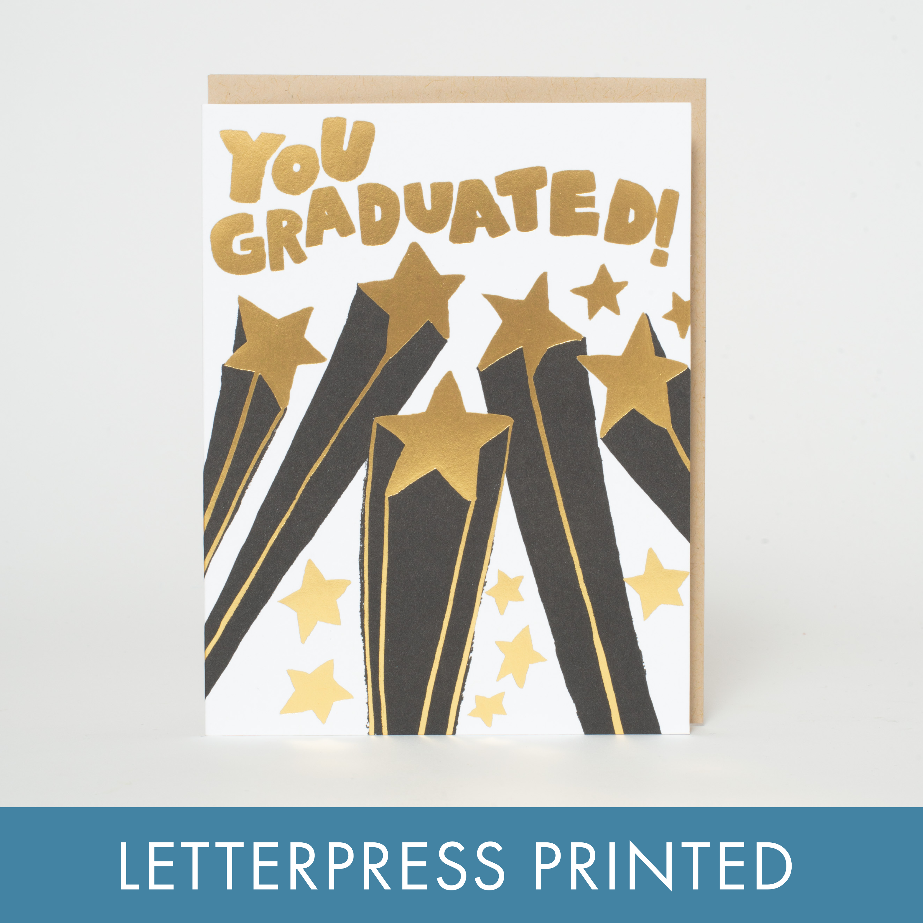 Graduation Congrats Letterpress Greeting Card by Egg Press