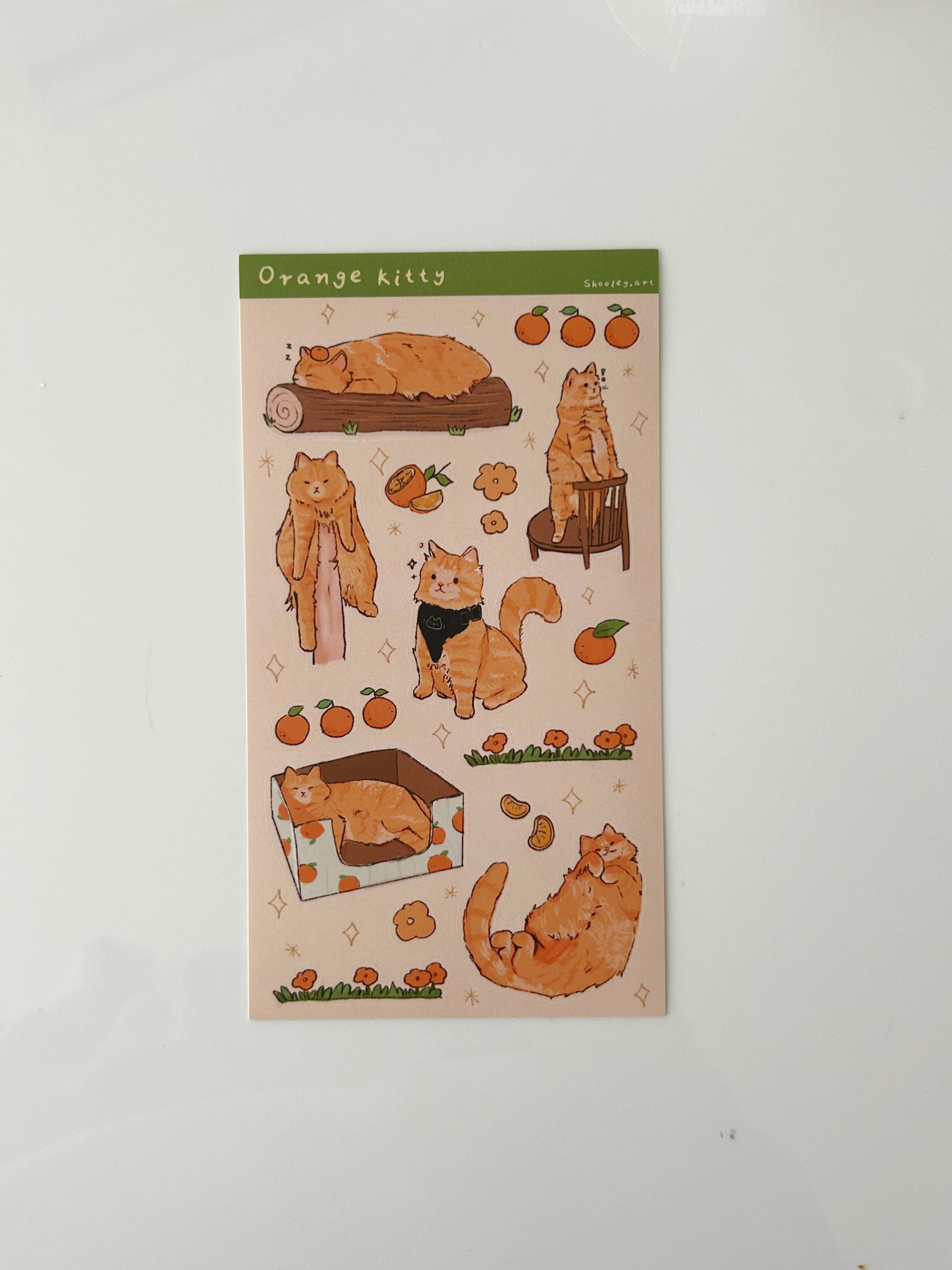 Orange Cat Vinyl Sticker Sheet