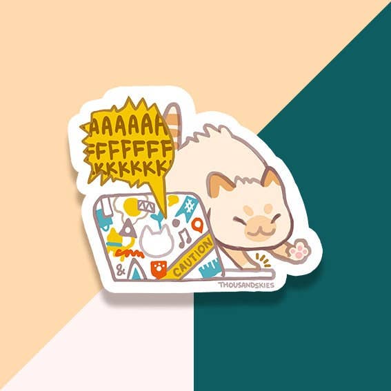 Vinyl Sticker Laptop - Cat
