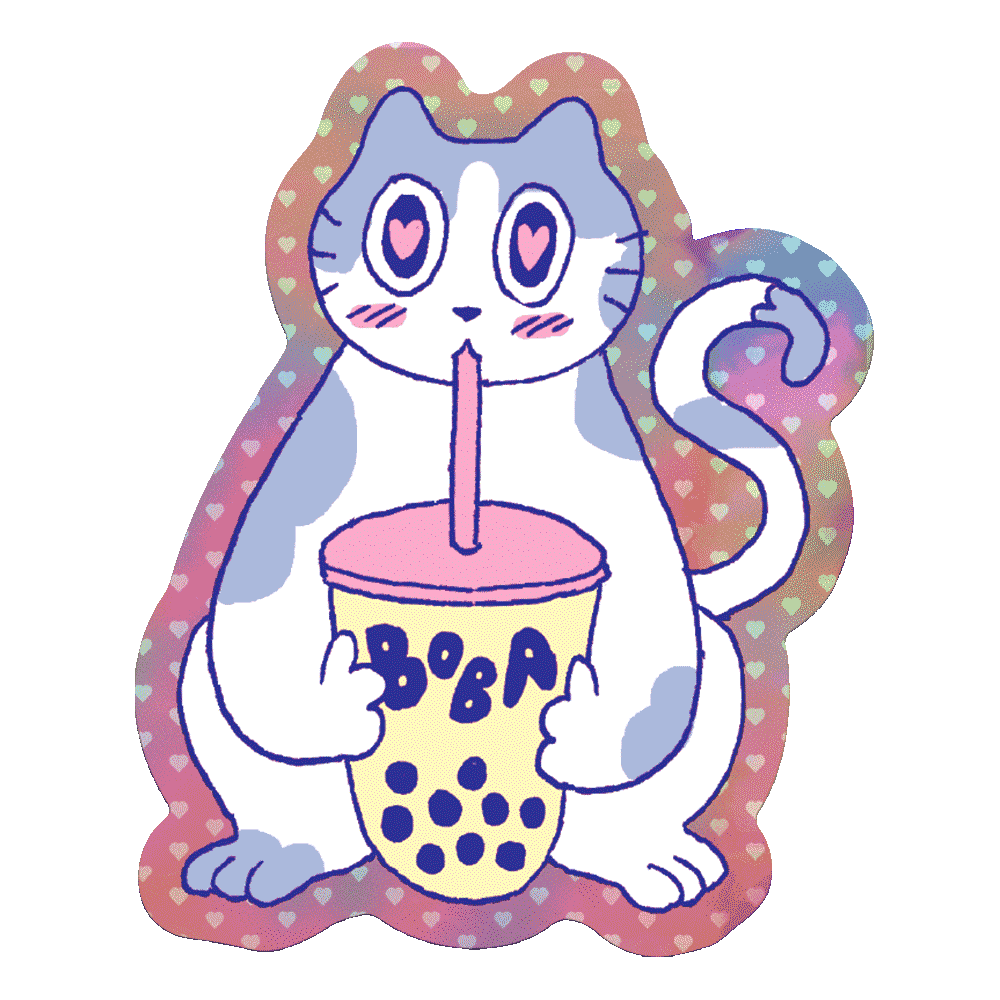 Boba Cat Die-Cut Sticker