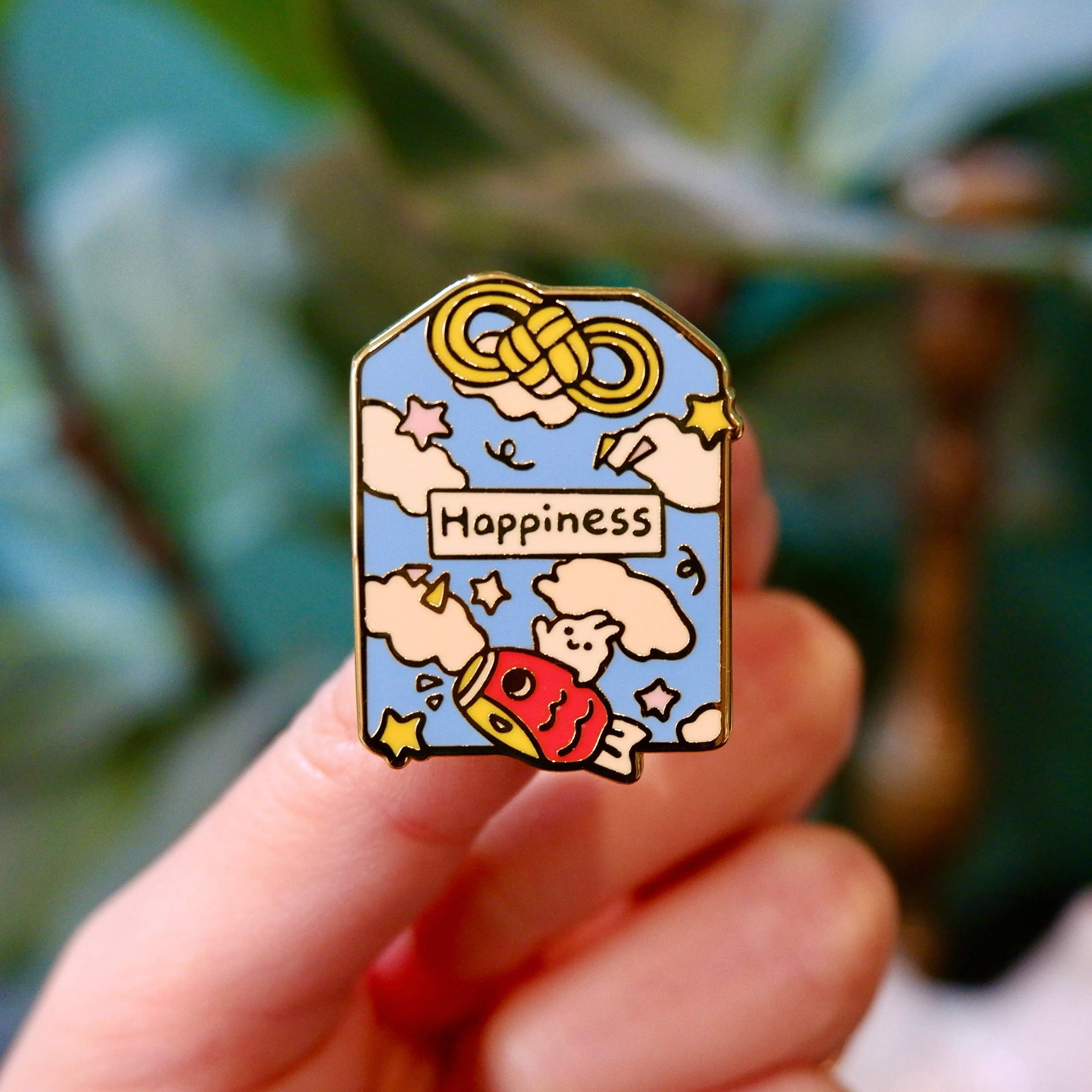 Omamori Enamel Pin: Happiness
