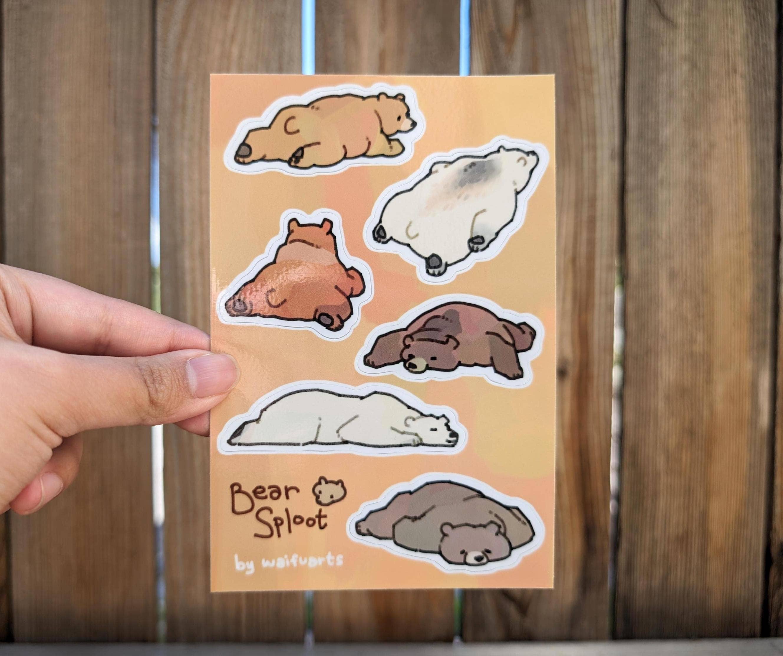 Bear Sploots Vinyl Sticker Sheet