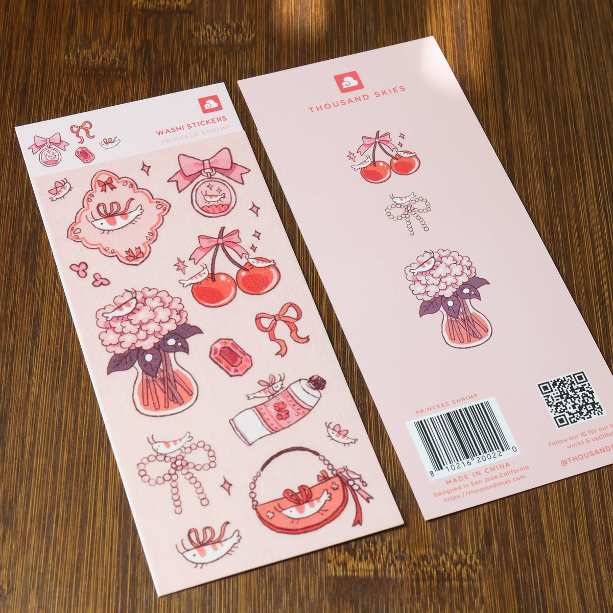 Sticker Sheet (Washi) - Princess Shrimp
