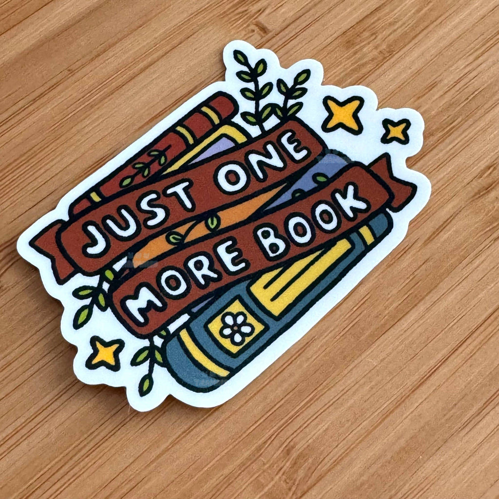 Just One More Book Matte Sticker
