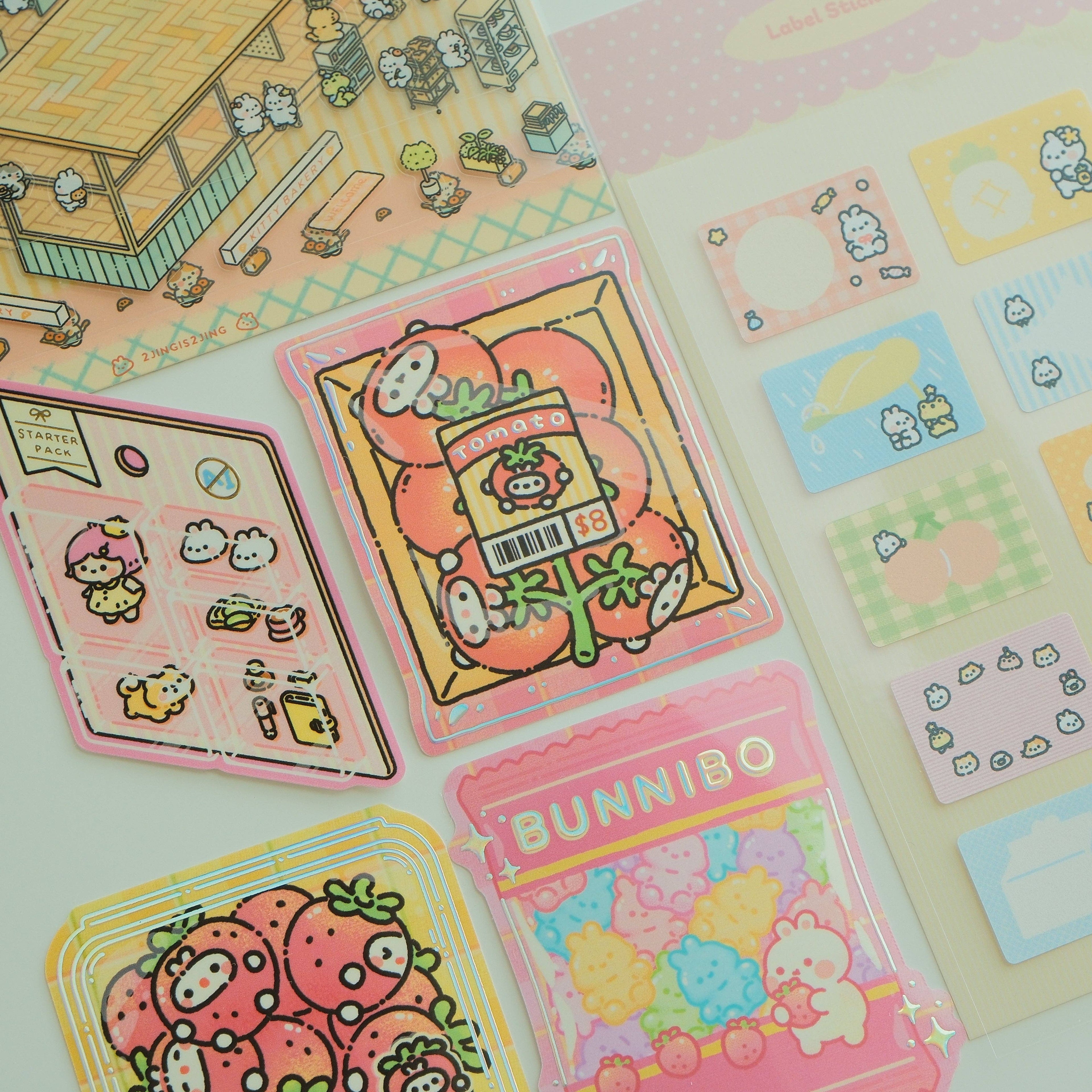 Bunnie Grocery Die Cut Sticker - Bunnibo