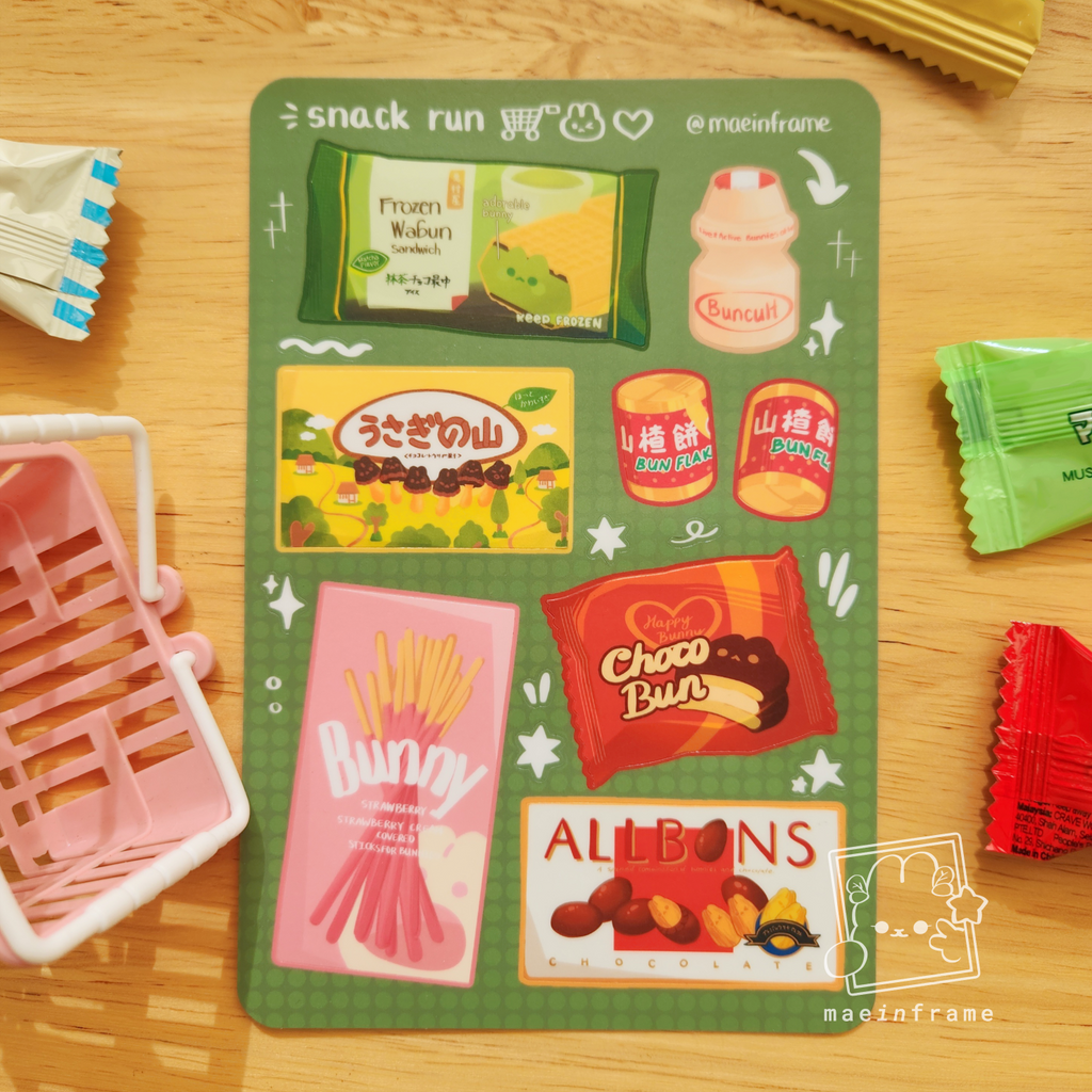 Snack run | sticker sheet