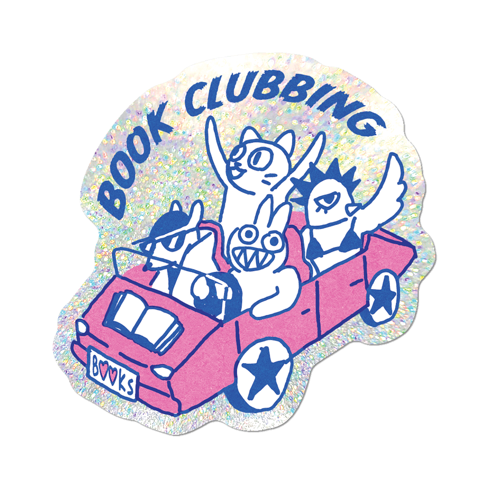 Book Clubbing Die-Cut Sticker