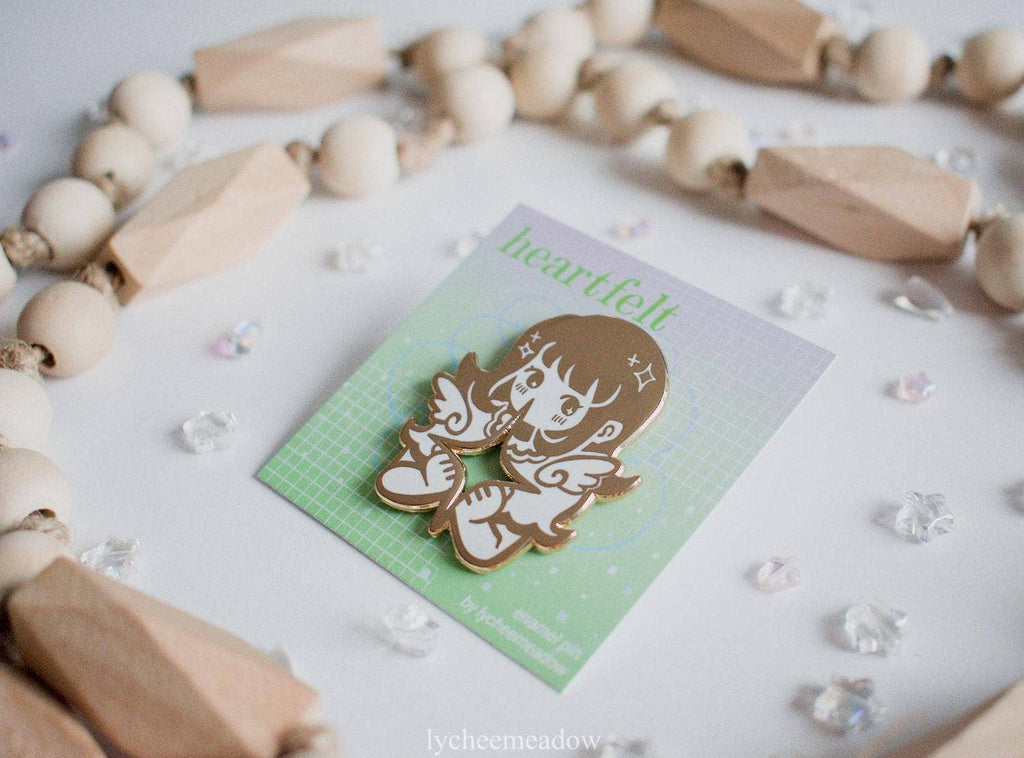 Heartfelt Original Character Enamel Pin | Double Clasp