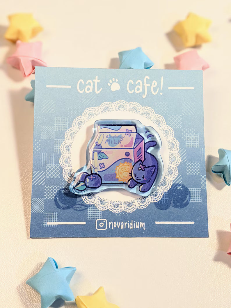 Cat Cafe Glitter Acrylic Pen