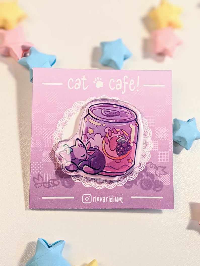 Cat Cafe Glitter Acrylic Pen