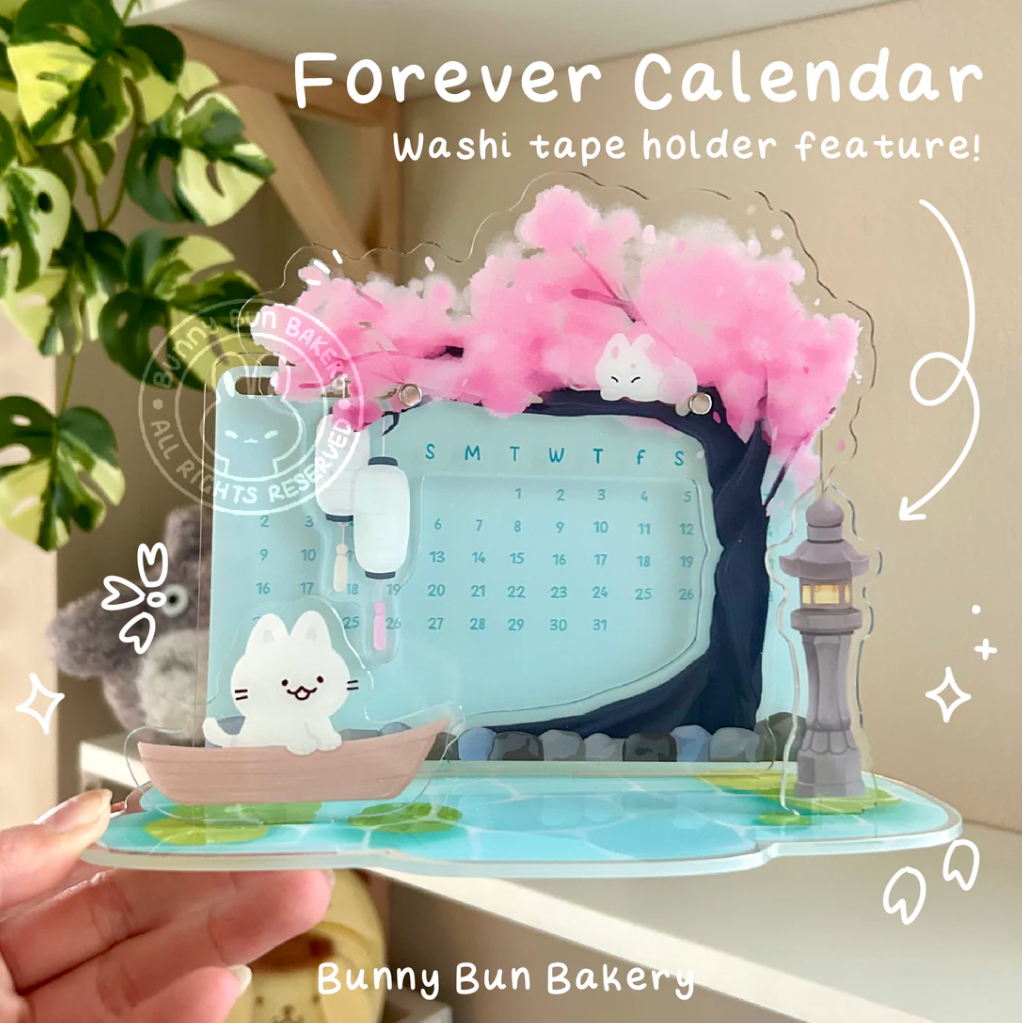Never Expiring Calendar Standee - Pink Sakura Pond