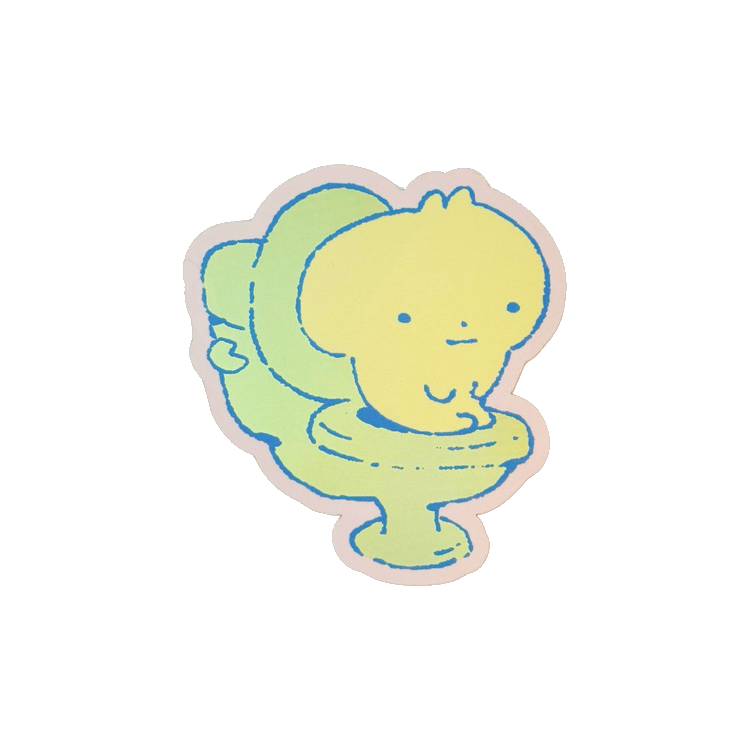 Toilet Bun Holographic Vinyl Sticker